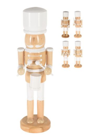 Weihnachts-Nussknacker Aus Weißem Holz 25Cm - Sortiert