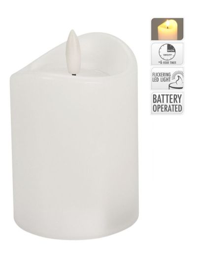 Candela Natalizia Con Luce Led Bianca 7X20Cm