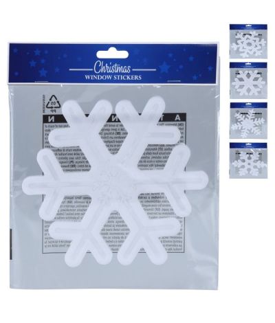 Decorazione Natalizia Vetrofania Con Fiocco Di Neve 19Cm - Assortito