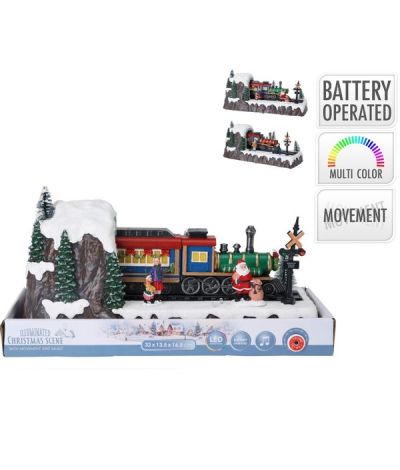 Villaggio Natalizio Treno Con Luce Led 32Cm - Assortito