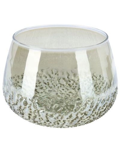 Porta Tealight Natalizio Vetro 11X8Cm