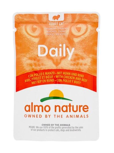 ALMON NATURE DAILY Aliments Humides Poulet Et Bœuf 70G