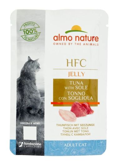 ALMO NATURE Jelly Aliments Humides Thon Et Semelle 55G