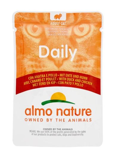 ALMON NATURE DAILY Aliments Humides Canard Et Poulet 70G