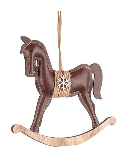 Weihnachtsdekoration beigefarbener Huckepack 14cm