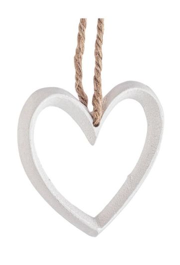 Weihnachtsdekoration alayna weißes Herz Aluminium 6cm