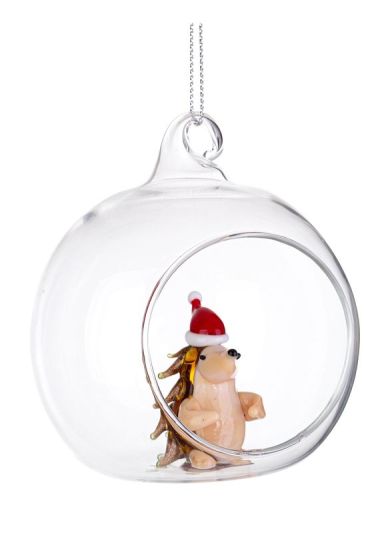 Weihnachtskugel Igel Glas 8cm
