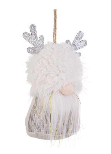 Weihnachtsdekoration marisol Silberzwerg Stoff 7x12cm