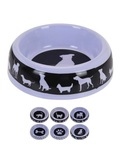 Bol Pour Animaux Black&White 18Cm - Assortis