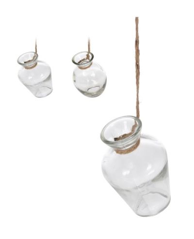 Vase Deco Suspendu En Verre 7X7X10Cm - Assortis