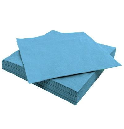  Serviettes Unicolores Azur 40 Pièces 25X25Cm