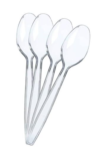 Cuillères Réutilisables En Plastique Transparent 25 Pièces 