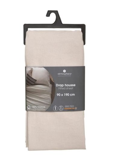 Copri Materasso Letto Singolo Monocolore Lino 90X190Cm