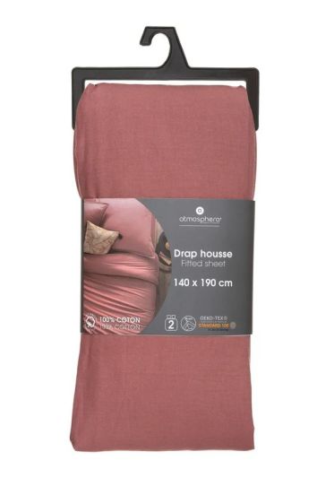 Copri Materasso Letto Matrimoniale Monocolore Cipria 140X190Cm