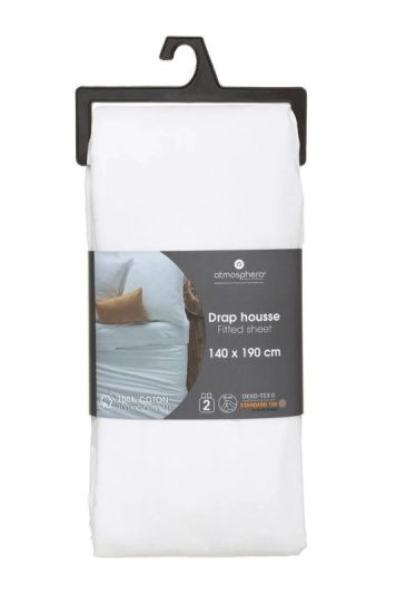 Copri Materasso Letto Matrimoniale Monocolore Bianco 140X190Cm