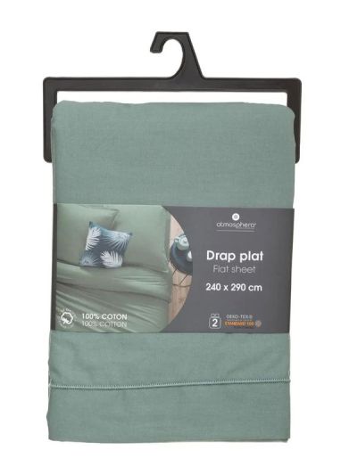 Lenzuolo Letto Matrimoniale Monocolore Verde Salvia 240X290Cm