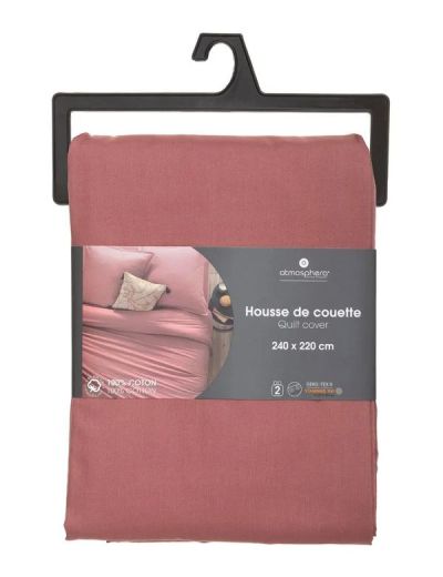 Copri Piumino Letto Matrimoniale Monocolore Cipria 240X220Cm