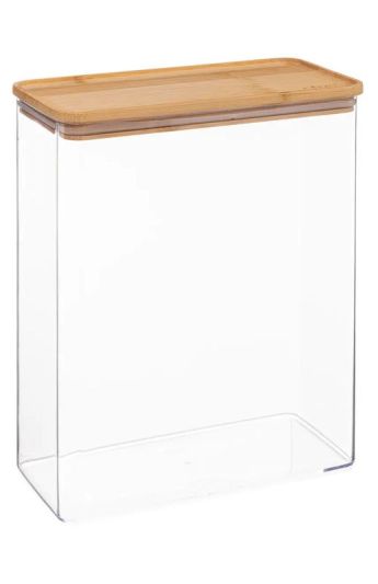 Organizer Cucina In Plastica Con Tappo In Bamboo Eske Rettangolare 4.3L