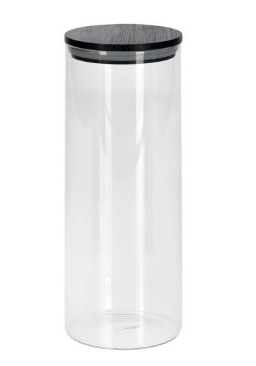 Organizer Cucina In Vetro E Legno Nero 1L