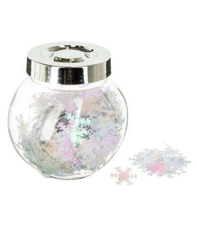 Weihnachtsglas Mit Weißen Konfetti Sortiert