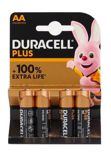 DURACEL Batterie Plus AA MN1500 Stilo Blister 4 Pezzi