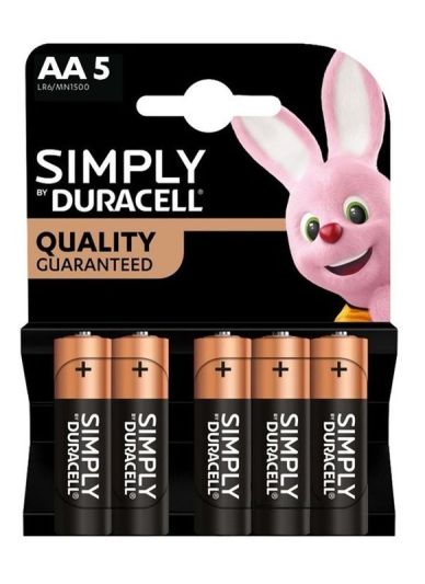 DURACEL Batterie Simply Aa Stilo Blister 5 Pezzi