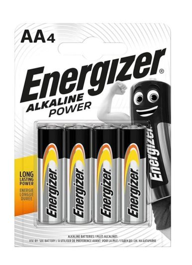 ENERGIZER Batterie AA Stilo Energizer Alkaline Power LR6 4 Pezzi