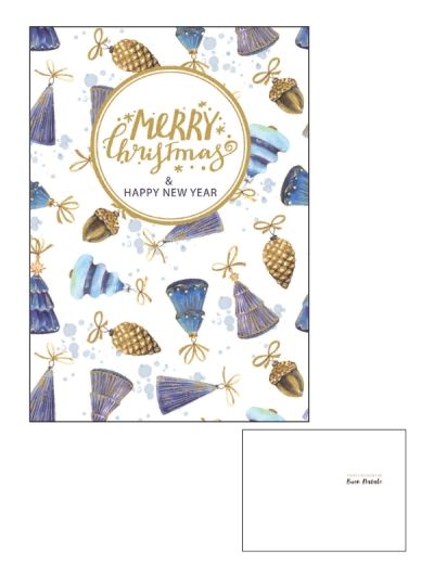 Frohe-Weihnachts-Karte Mit Goldfolie Und Prägung Dekorationen