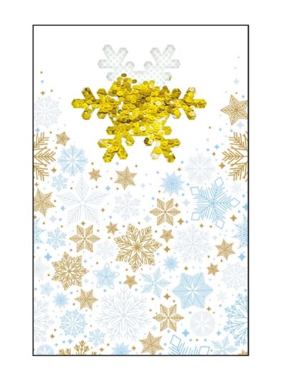 Frohe-Weihnachts-Karte Mit Pailletten Schnee