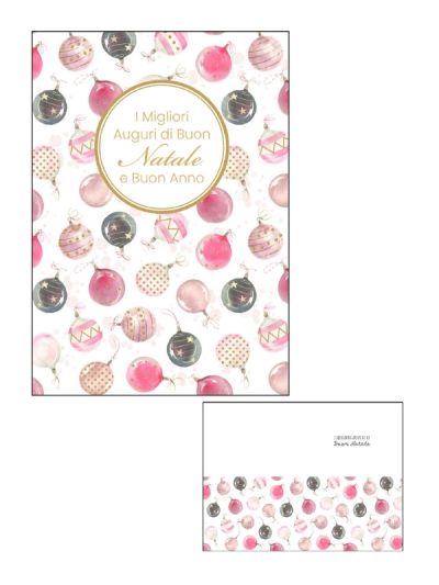 Frohe-Weihnachts-Karte Mit Goldfolie Und Prägung Rosa Kugeln