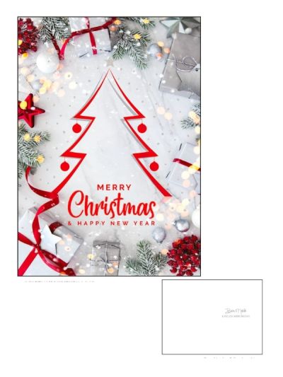 Frohe-Weihnachts-Karte Mit Silberfolie Geschenke