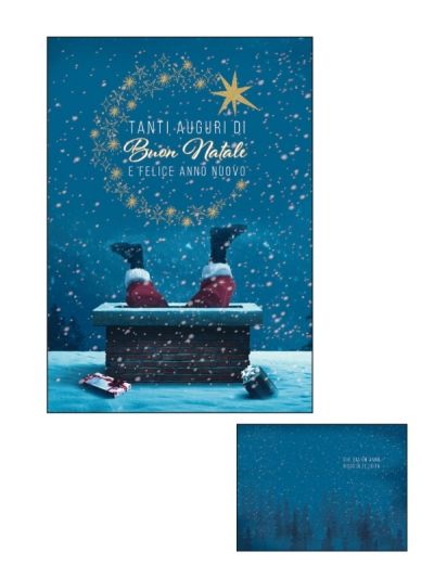 Frohe-Weihnachts-Karte Mit Folie Gold Kamin