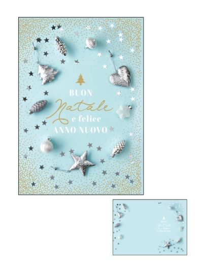 Frohe-Weihnachts-Karte Mit Folie Gold Dekorationen