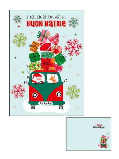 Frohe-Weihnachts-Karte Mit Holografischer Folie Geschenke