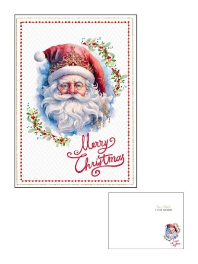 Frohe-Weihnachts-Karte Mit Goldfolie Und Prägung Weihnachtsmann