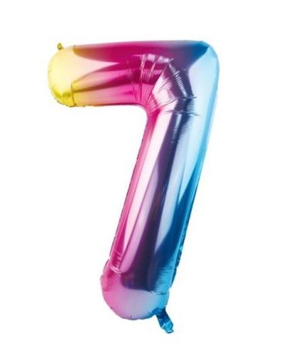 Palloncino Di Compleanno N. 7 Rainbow 110Cm