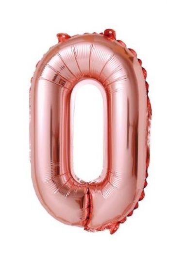 Palloncino Di Compleanno N. 0 Oro Rosa 110Cm