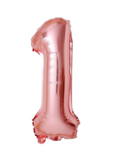 Palloncino Di Compleanno N. 1 Oro Rosa 110Cm