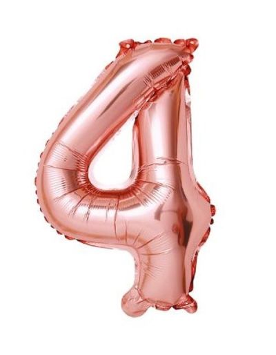 Palloncino Di Compleanno N. 4 Oro Rosa 110Cm
