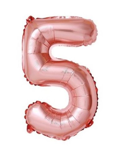 Palloncino Di Compleanno N. 5 Oro Rosa 110Cm