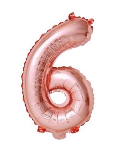 Palloncino Di Compleanno N. 6 Oro Rosa 110Cm