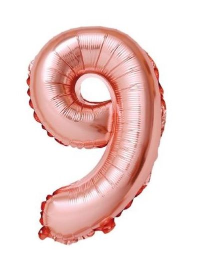 Palloncino Di Compleanno N. 9 Oro Rosa 110Cm