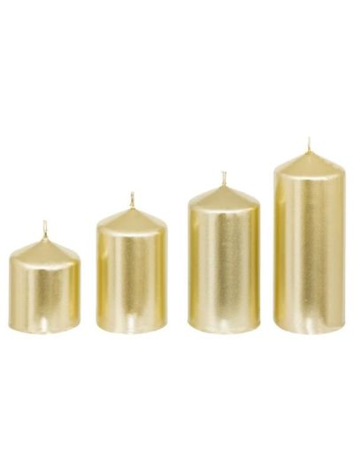 Dekorative Weihnachtskerze Satiniert Gold 4 Stücke 
