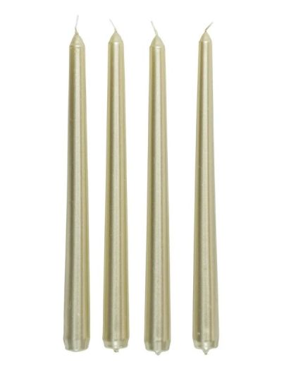 Dekorative Weihnachtskerze Satiniert Gold 4 Stücke 192G