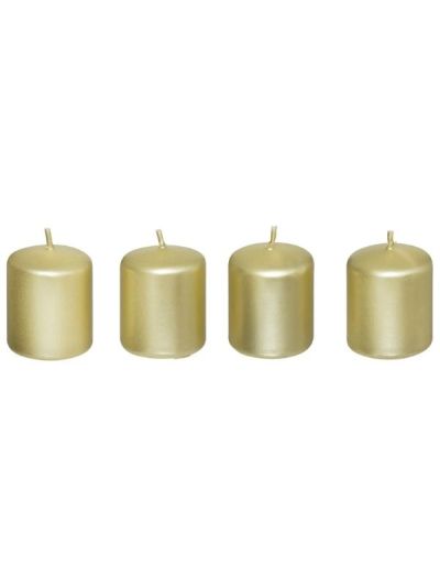 Dekorative Weihnachtskerze Goldsatin 4 Stücke 160G