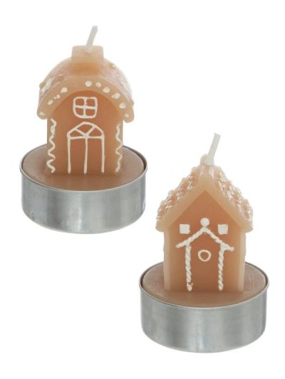Dekorative Weihnachtskerze Plätzchenhaus 4 Stücke 98G