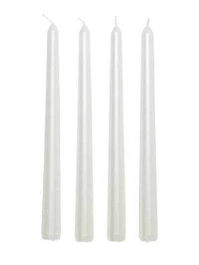 Dekorative Weihnachtskerze Satiniert Weiß 4 Stücke 192G