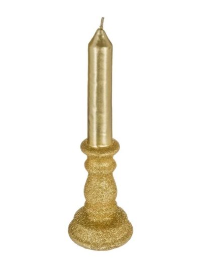 Dekorative Weihnachtskerze Gold-Glitter 20.5Cm