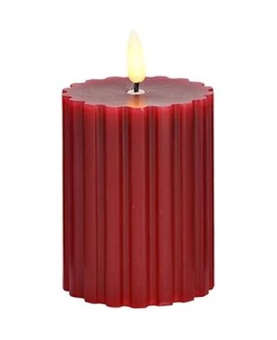 Candela Natalizia Rossa Con Luce LED - Assortita