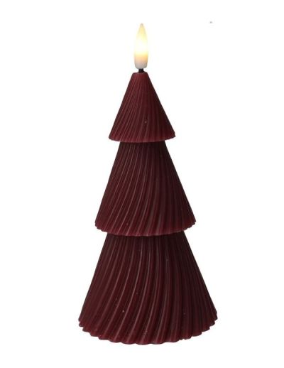 Candela LED A Forma Di Albero Di Natale Rossa 11Cm
